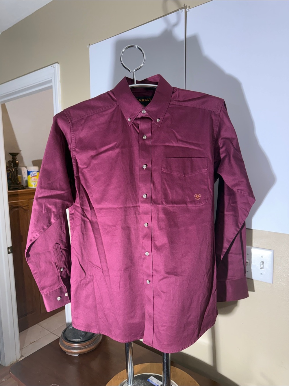 Ariat Men's Long Sleeve Button-Down Shirt - Burgundy